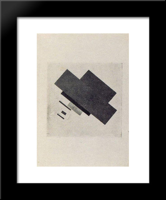 Suprematic Track 20x24 Black Modern Wood Framed Art Print Poster by Malevich, Kazimir