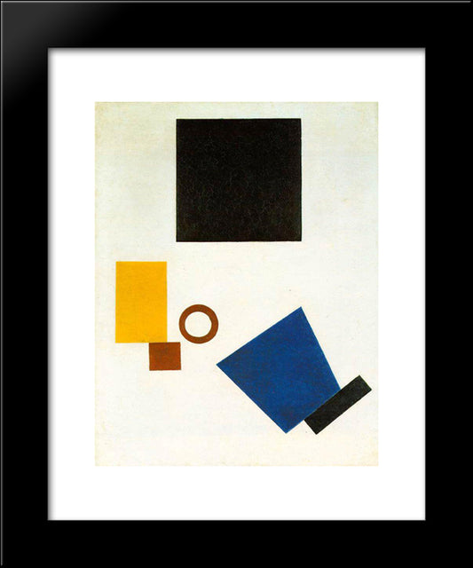 Suprematism. Self Portrait In Two Dimensions 20x24 Black Modern Wood Framed Art Print Poster by Malevich, Kazimir