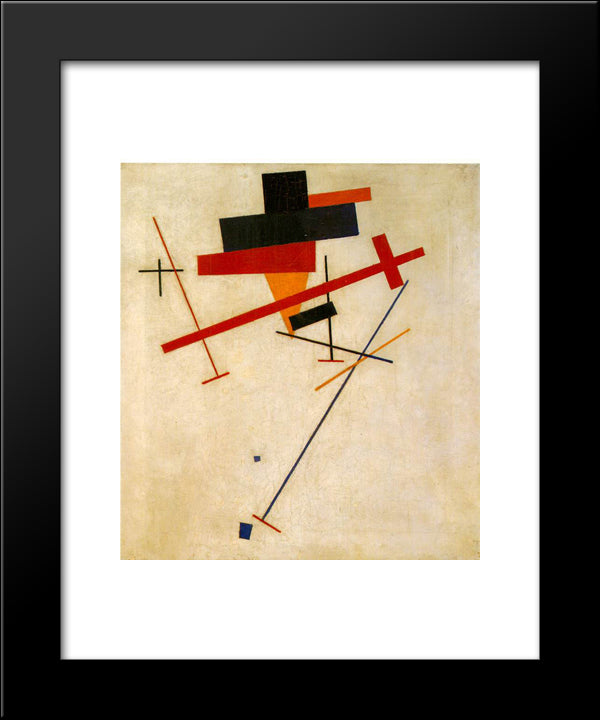 Suprematist Painting 20x24 Black Modern Wood Framed Art Print Poster by Malevich, Kazimir