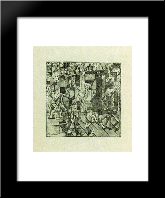 The Crew On The Move 20x24 Black Modern Wood Framed Art Print Poster by Malevich, Kazimir