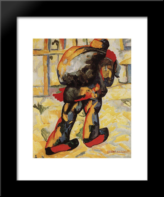 The Man With The Bag 20x24 Black Modern Wood Framed Art Print Poster by Malevich, Kazimir