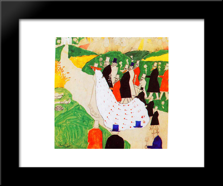 The Wedding 20x24 Black Modern Wood Framed Art Print Poster by Malevich, Kazimir