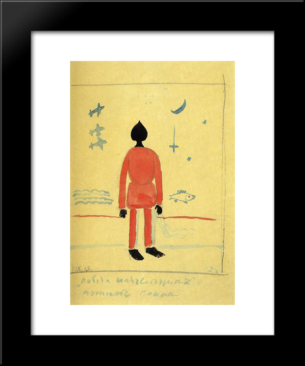 Turkish Soldier 20x24 Black Modern Wood Framed Art Print Poster by Malevich, Kazimir