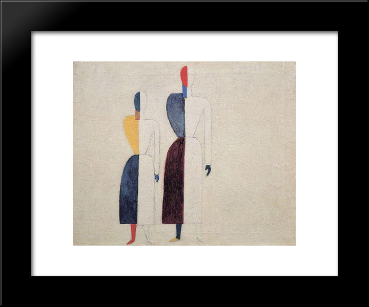 Two Figures 20x24 Black Modern Wood Framed Art Print Poster by Malevich, Kazimir