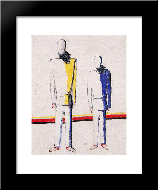 Two Peasant 20x24 Black Modern Wood Framed Art Print Poster by Malevich, Kazimir