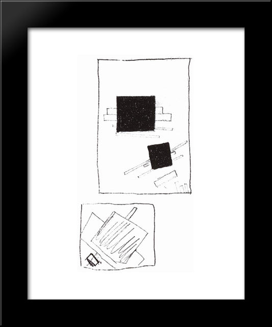 Two Squares 20x24 Black Modern Wood Framed Art Print Poster by Malevich, Kazimir