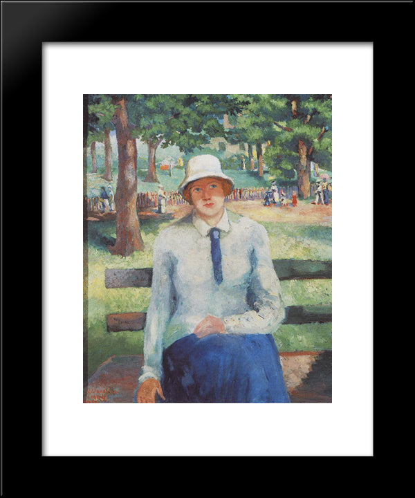 Unemployed Girl 20x24 Black Modern Wood Framed Art Print Poster by Malevich, Kazimir