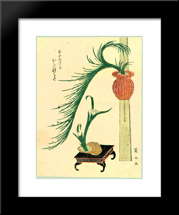 Flower Arranging 20x24 Black Modern Wood Framed Art Print Poster by Eisen, Keisai