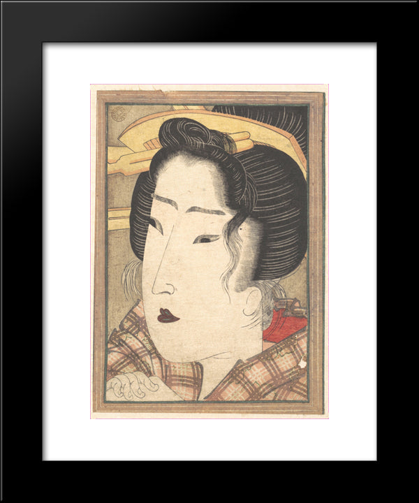 Head Of A Beauty 20x24 Black Modern Wood Framed Art Print Poster by Eisen, Keisai