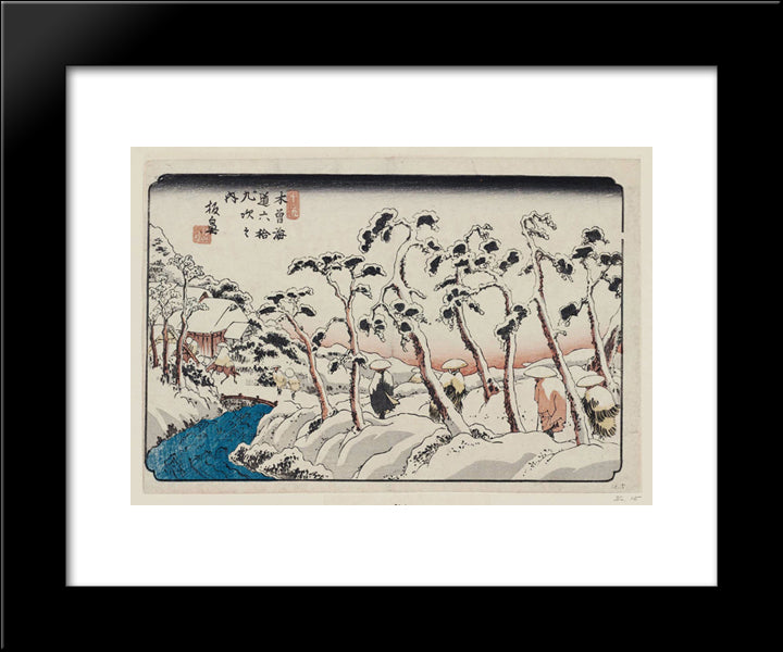No. 15, Itahana, From The Series The Sixty-Nine Stations Of The Kisokaido Road (Kisokaido Rokujukyu Tsugi No Uchi) 20x24 Black Modern Wood Framed Art Print Poster by Eisen, Keisai