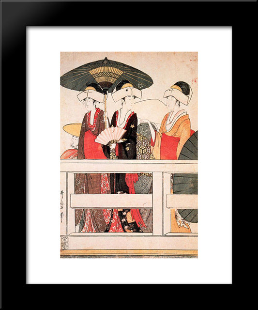 Drunken Courtesan 20x24 Black Modern Wood Framed Art Print Poster by Utamaro, Kitagawa