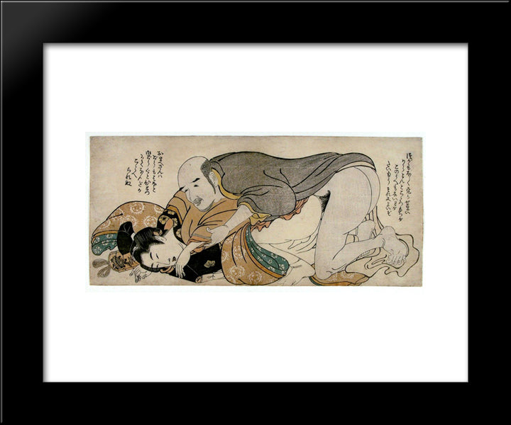 Male Couple 20x24 Black Modern Wood Framed Art Print Poster by Utamaro, Kitagawa