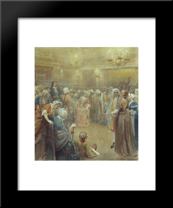 Assembly Of Peter I 20x24 Black Modern Wood Framed Art Print Poster by Lebedev, Klavdy