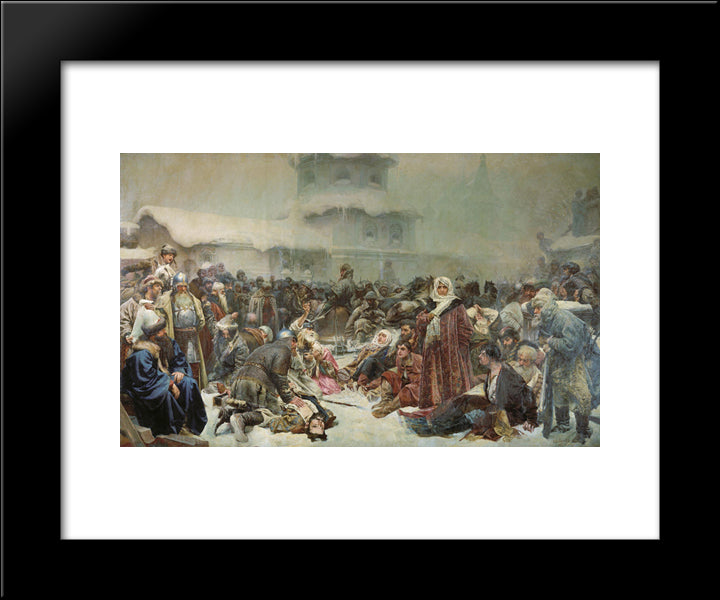 Martha The Mayoress. Destruction Of Novgorod By Ivan Iii. 20x24 Black Modern Wood Framed Art Print Poster by Lebedev, Klavdy