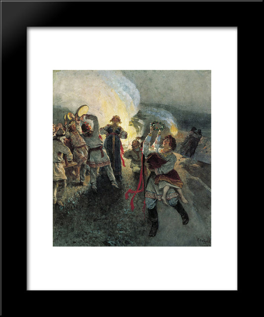 Night Of Ivan Kupala 20x24 Black Modern Wood Framed Art Print Poster by Lebedev, Klavdy
