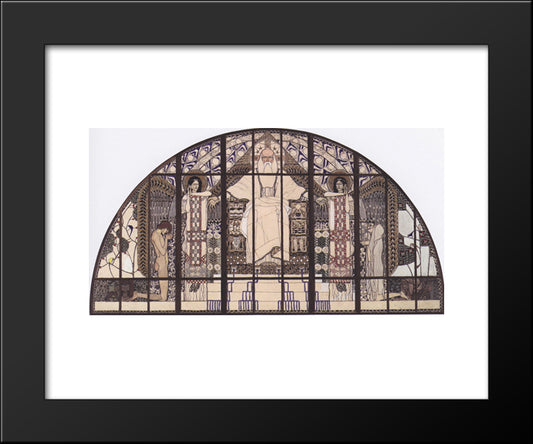 Am Steinhof Church, Colored Sketch Of South Window 20x24 Black Modern Wood Framed Art Print Poster by Moser, Koloman