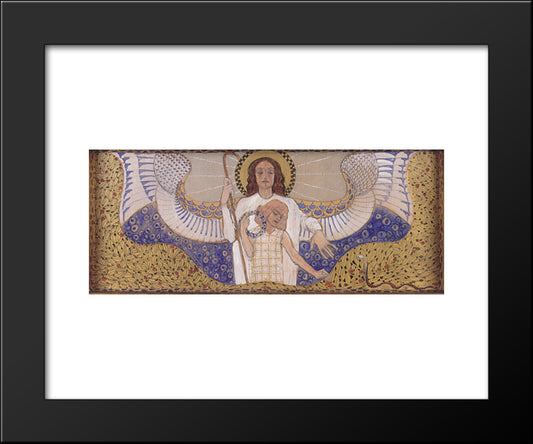 Am Steinhof Church, Design For The Right Side Altar Guardian Angel 20x24 Black Modern Wood Framed Art Print Poster by Moser, Koloman