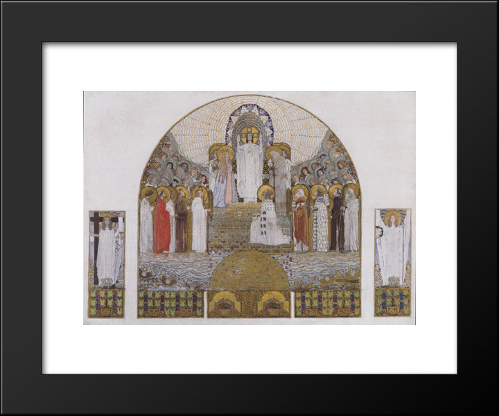 Am Steinhof Church, Mosaic Design For The Main Altar 20x24 Black Modern Wood Framed Art Print Poster by Moser, Koloman