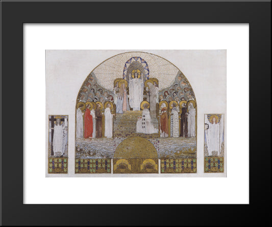 Am Steinhof Church, Mosaic Design For The Main Altar 20x24 Black Modern Wood Framed Art Print Poster by Moser, Koloman