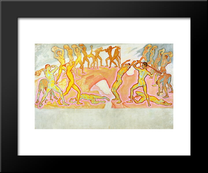 Clash Of The Titans 20x24 Black Modern Wood Framed Art Print Poster by Moser, Koloman