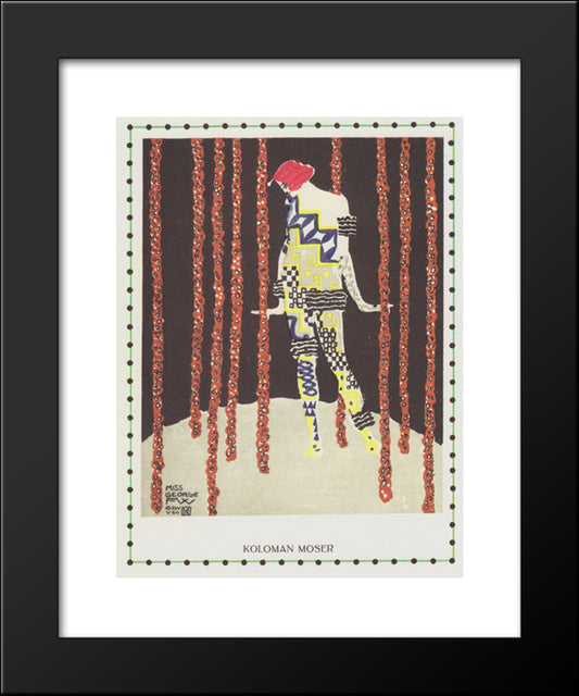 Dancer Miss Olga George 20x24 Black Modern Wood Framed Art Print Poster by Moser, Koloman