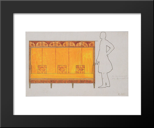 Draft Drawings For The Breakfast Room Of The Apartment Eisler Terramare, Proportion Of Study Seat 20x24 Black Modern Wood Framed Art Print Poster by Moser, Koloman