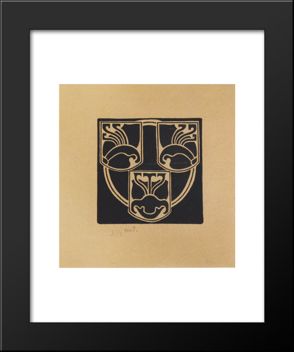 Draft Of The Emblem By The Association Of Austrian Artists Secession 20x24 Black Modern Wood Framed Art Print Poster by Moser, Koloman