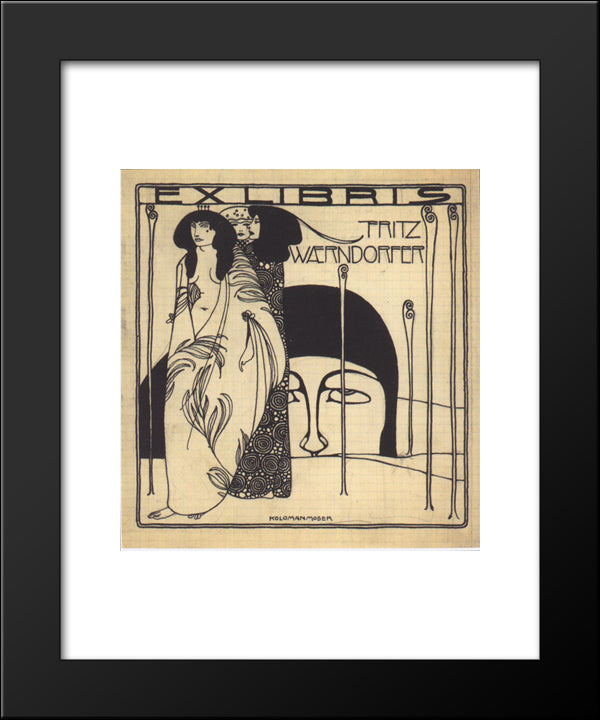 Drafts For The Exlibris For Fritz Waerndorfer 20x24 Black Modern Wood Framed Art Print Poster by Moser, Koloman