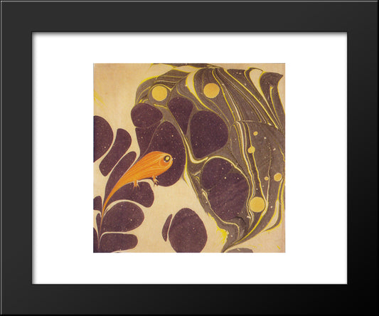 Pisces 20x24 Black Modern Wood Framed Art Print Poster by Moser, Koloman