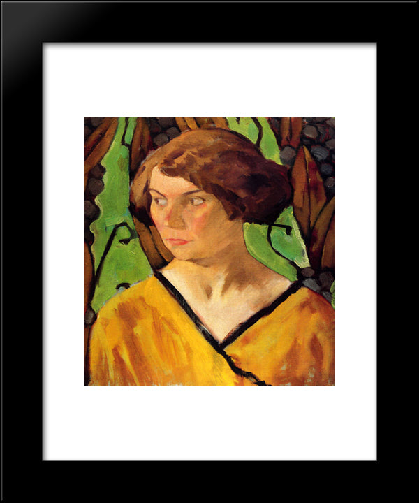 Portrait Of A Girl 20x24 Black Modern Wood Framed Art Print Poster by Moser, Koloman