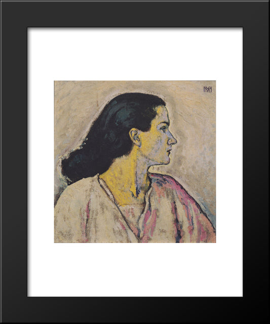 Portrait Of A Woman In Profile 20x24 Black Modern Wood Framed Art Print Poster by Moser, Koloman