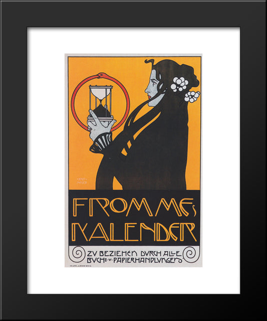 Poster For Fromme'S Calendar 20x24 Black Modern Wood Framed Art Print Poster by Moser, Koloman