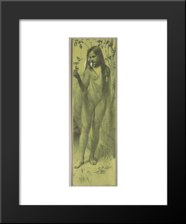 Reproduction Template For The Left Part Of The Leaf For Gerlach'S Love Allegories. New Series, Plate 30 20x24 Black Modern Wood Framed Art Print Poster by Moser, Koloman