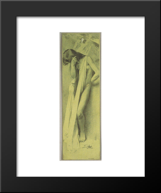 Reproduction Template For The Right Part Of The Leaf For Gerlach'S Love Allegories. New Series, Plate 30 20x24 Black Modern Wood Framed Art Print Poster by Moser, Koloman