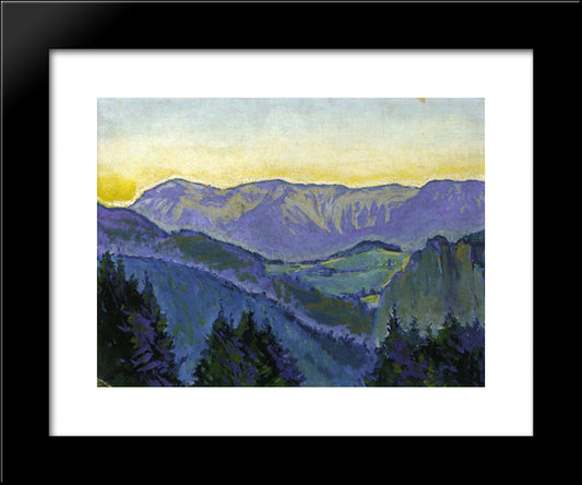 Semmering Landscape 20x24 Black Modern Wood Framed Art Print Poster by Moser, Koloman