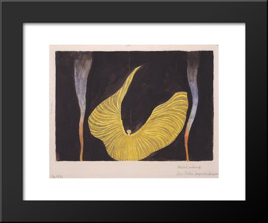 Serpentine Dancer. Poster Design For Lois Fuller. 20x24 Black Modern Wood Framed Art Print Poster by Moser, Koloman