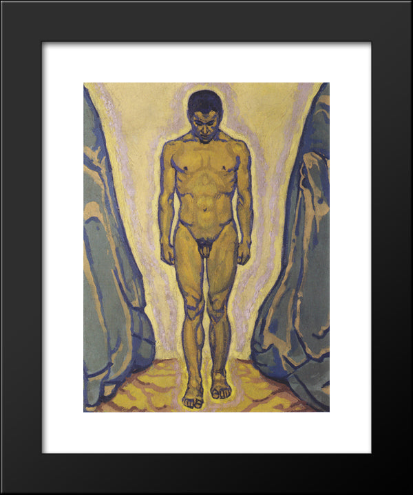 Standing Youth 20x24 Black Modern Wood Framed Art Print Poster by Moser, Koloman