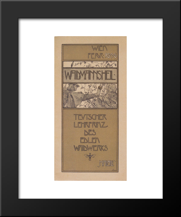 Waidmannsheil 20x24 Black Modern Wood Framed Art Print Poster by Moser, Koloman