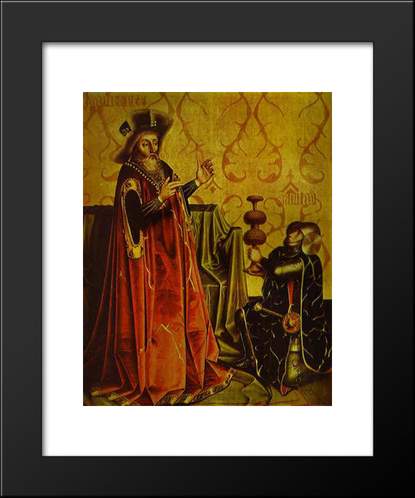 Abishai Kneeling Before David 20x24 Black Modern Wood Framed Art Print Poster by Witz, Konrad