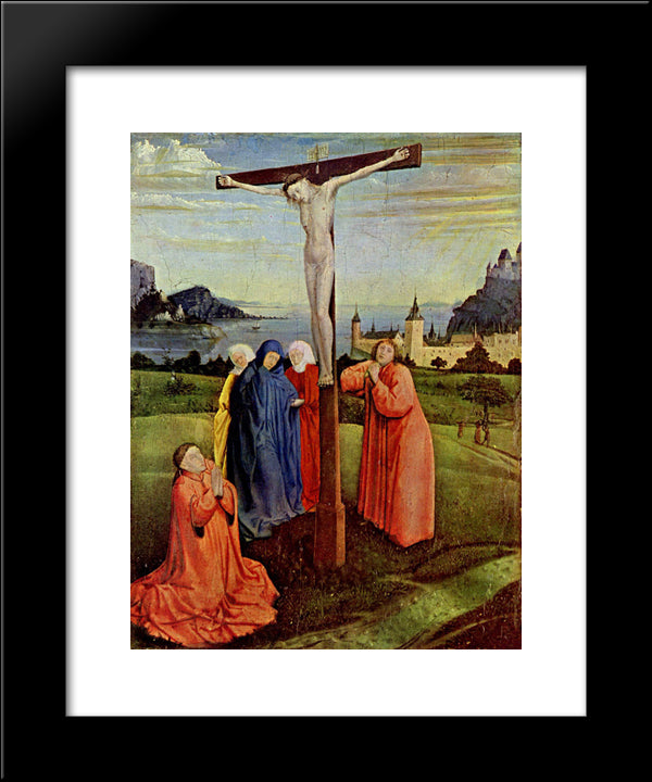 Crucifixion 20x24 Black Modern Wood Framed Art Print Poster by Witz, Konrad