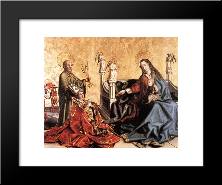 Presentation Of Cardinal De Mies To The Virgin 20x24 Black Modern Wood Framed Art Print Poster by Witz, Konrad