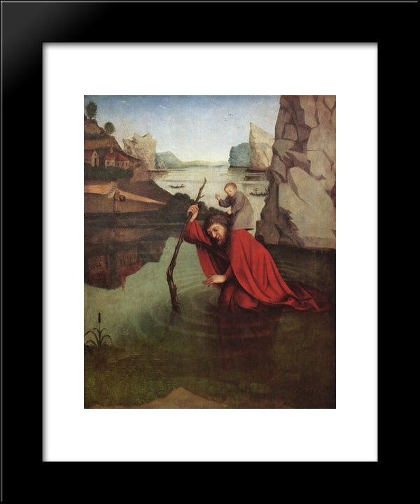 St. Christopher 20x24 Black Modern Wood Framed Art Print Poster by Witz, Konrad