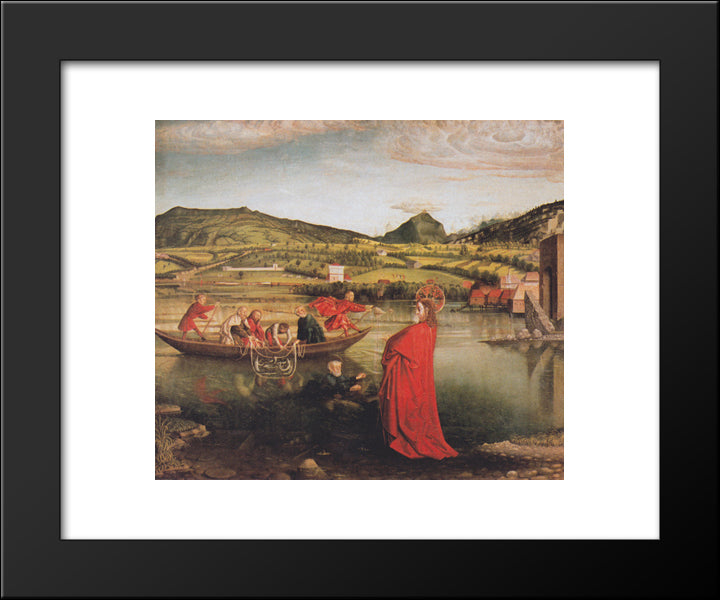The Miraculous Draught Of Fishes (Peter'S Altar Table) 20x24 Black Modern Wood Framed Art Print Poster by Witz, Konrad