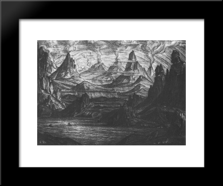 Atlantis 20x24 Black Modern Wood Framed Art Print Poster by Bogaevsky, Konstantin
