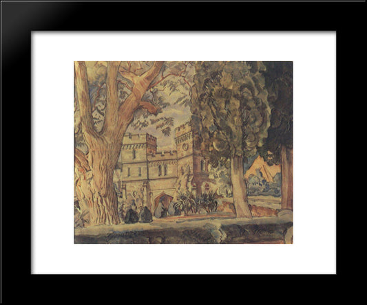 Clock Towers Of Alupka Palace 20x24 Black Modern Wood Framed Art Print Poster by Bogaevsky, Konstantin