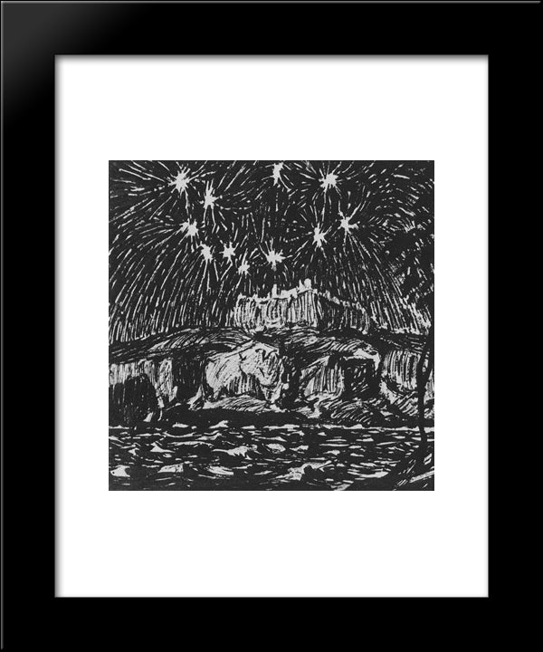 Corona Astralis 20x24 Black Modern Wood Framed Art Print Poster by Bogaevsky, Konstantin