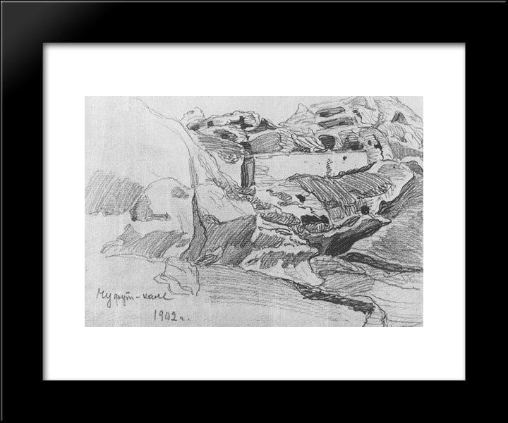 Cufut Qale 20x24 Black Modern Wood Framed Art Print Poster by Bogaevsky, Konstantin