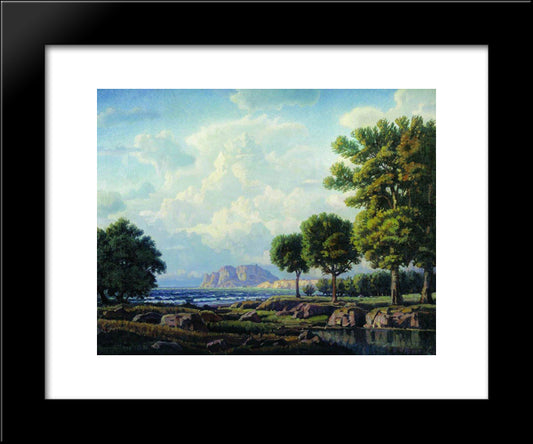 Evening At The Sea 20x24 Black Modern Wood Framed Art Print Poster by Bogaevsky, Konstantin