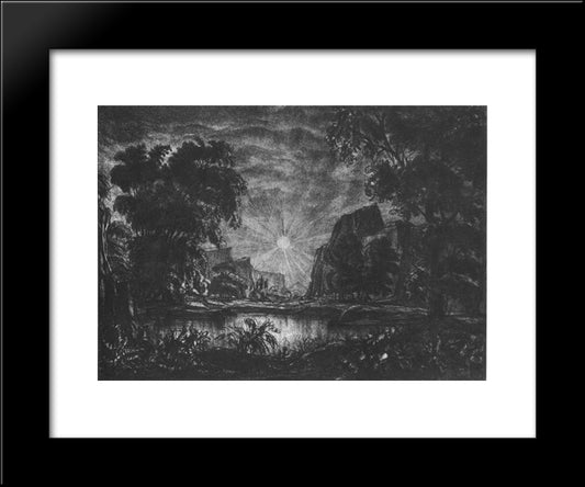 Evening Sun 20x24 Black Modern Wood Framed Art Print Poster by Bogaevsky, Konstantin