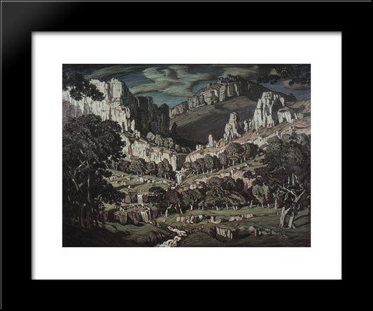 Flow. Fantastic Landscape. 20x24 Black Modern Wood Framed Art Print Poster by Bogaevsky, Konstantin